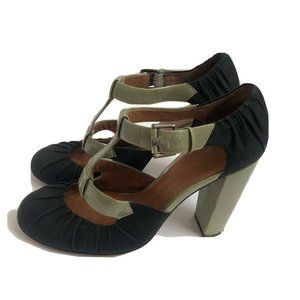 Modern Vintage Women's Heels Shoes 8.5 Leather Black Pistachio Pumps Platforms